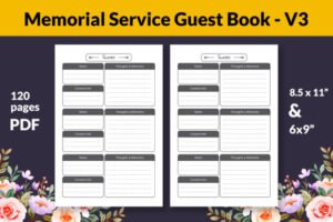 memorial service guest book