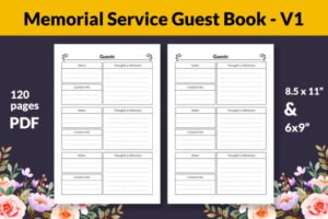 memorial service guest book