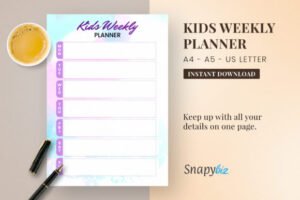 kids weekly planner