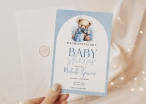 boy baby shower invitation bundle set