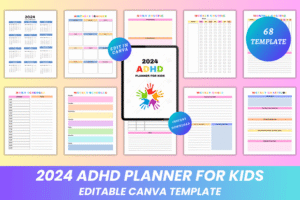 adhd planner for kids for canva interior