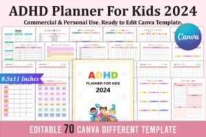 adhd planner for kids for canva interior