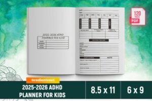 adhd planner for kids for canva interior