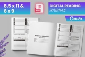 digital reading journal canva template
