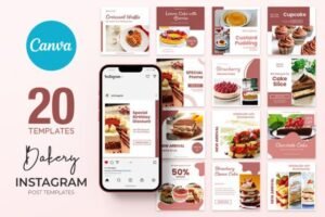 bakery instagram canva story template