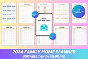 family planner canva template