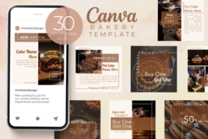 bakery instagram canva story template