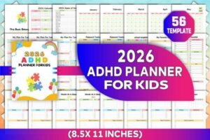 adhd planner for kids for canva interior