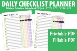 daily checklist for kids