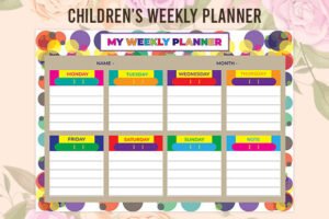 kids weekly planner