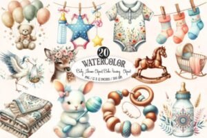 baby shower clipart boho nursery clipart