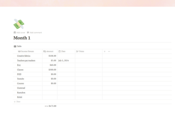 notion finance template notion planner