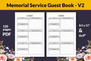 memorial service guest book