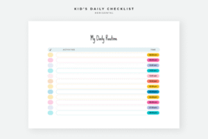 daily checklist for kids