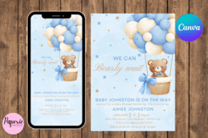 boy baby shower invitation bundle set