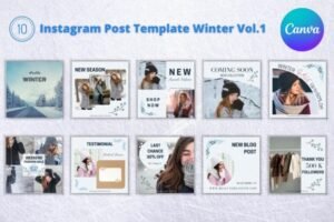 winter is coming instagram post template