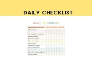 checklist for kids school