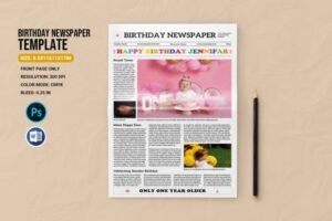 newspaper template for birthday 