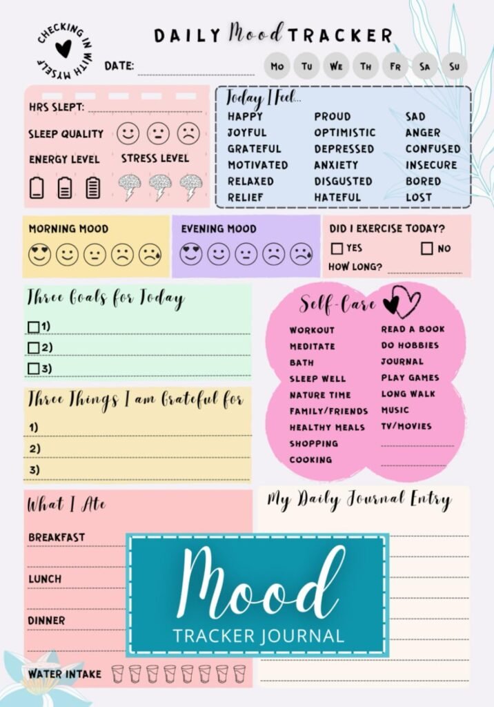 mood tracker printable for moms