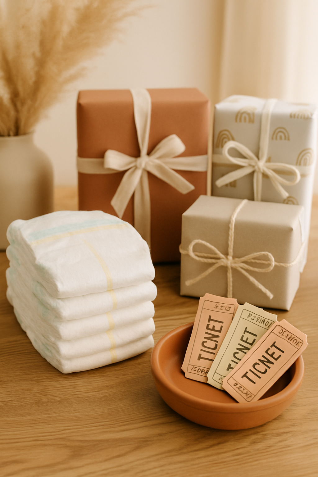 Fun variations on the classic raffle - baby shower diapers, raffle tickets and prizes